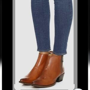 Frye Tan Leather Ankle Booties